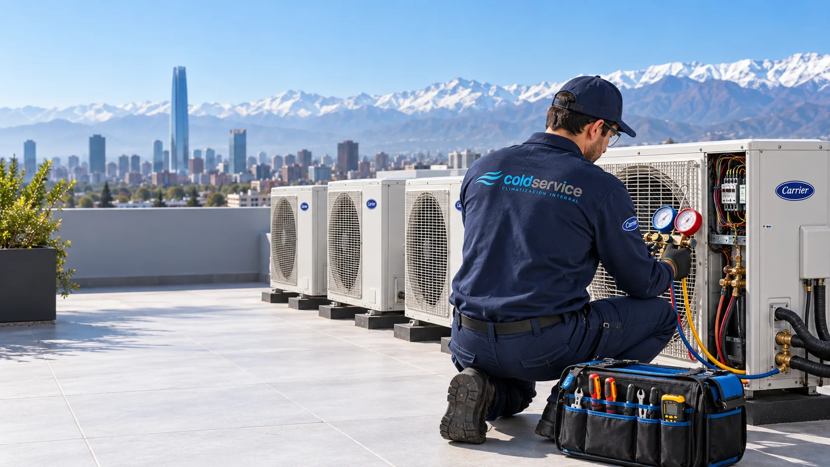 Mantenimiento de unidades condensadoras de aire acondicionado en Santiago